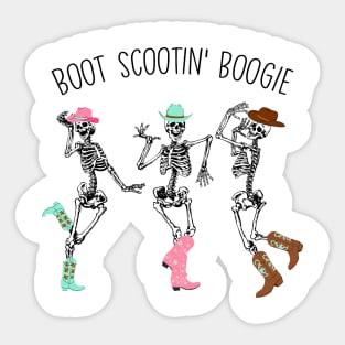 Boot Scootin Spooky Skeleton Cowboy Sticker